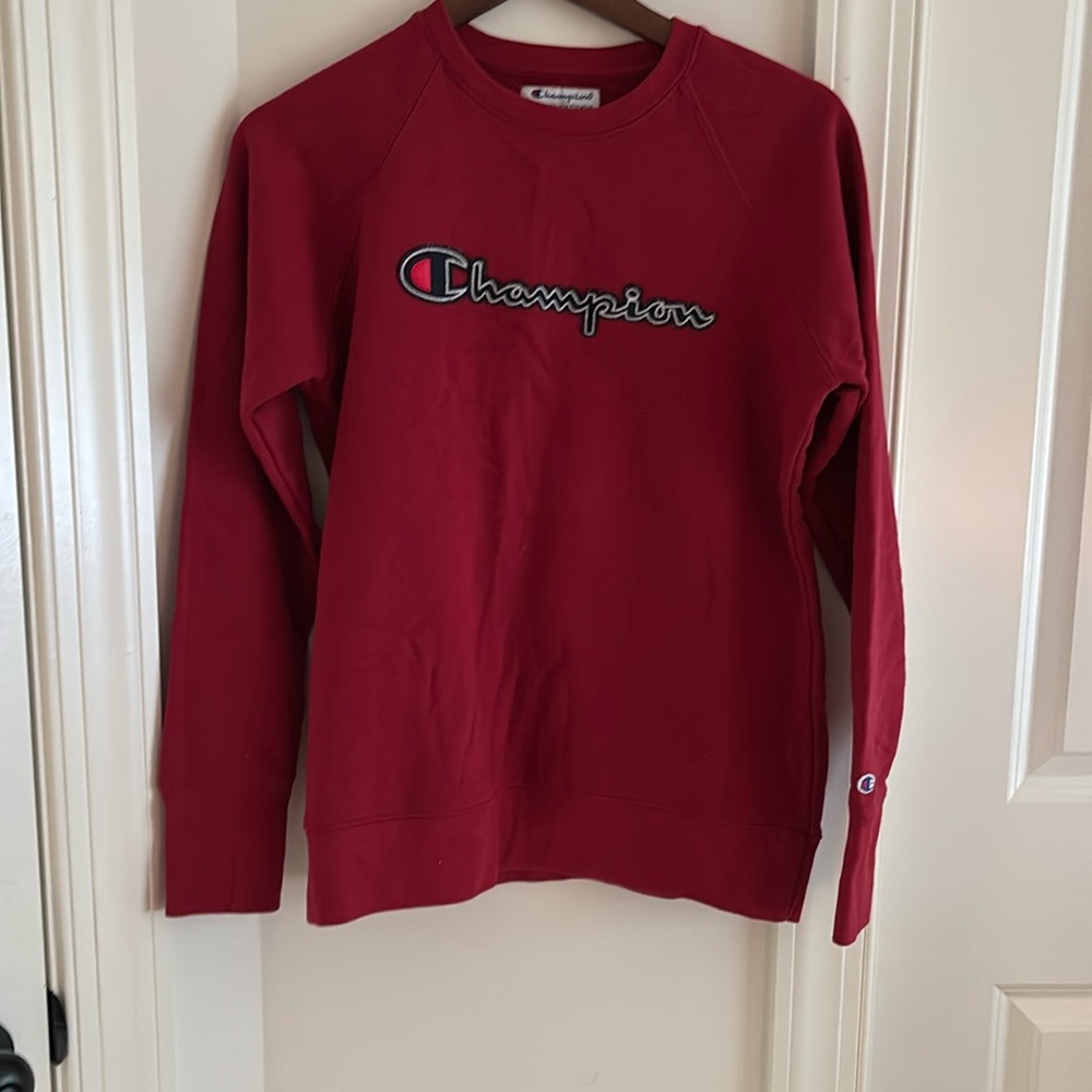 Red champion crewneck